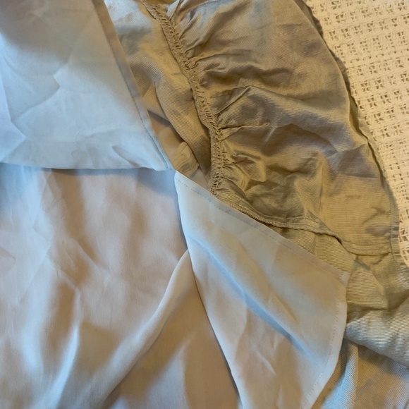 LOFT Ann Taylor Shiny Light Gold Ruffle Fit And Flare Pretty Dress Size 12(1067) - Picture 10 of 16